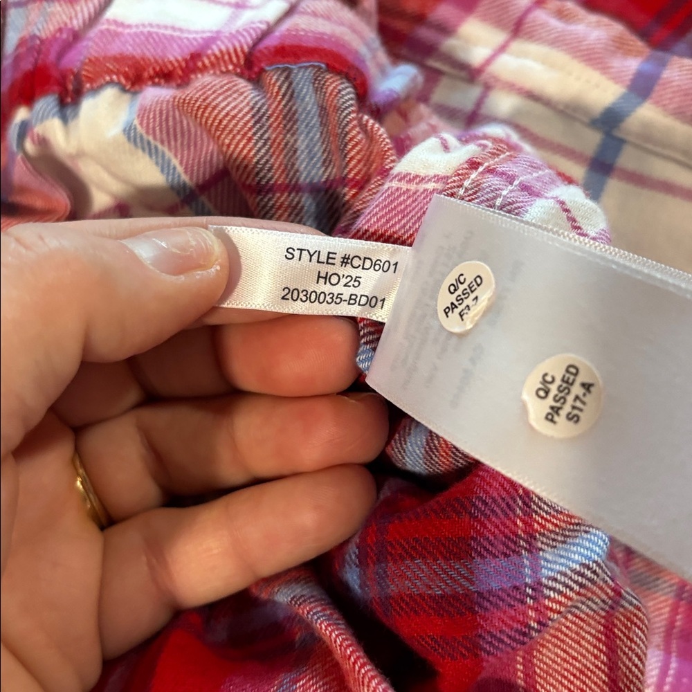 J. Crew Red Pink and Blue Plaid Flannel Pajama Pants - Picture 3 of 5
